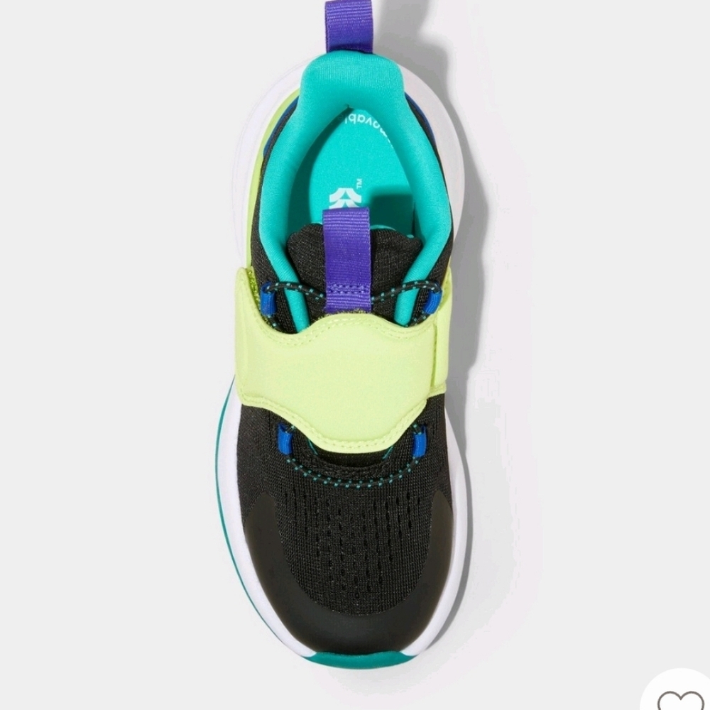 Kids' Size 4 Fallon Performance Sneakers - All In Motion Black & Green - Picture 3 of 4